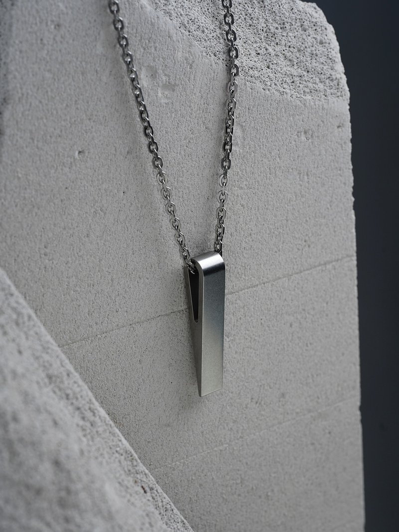 RIGHT ANGLE _RA-N01_PENDANT_316鋼製長鍊_鋼色項鍊 - 項鍊 - 不鏽鋼 銀色