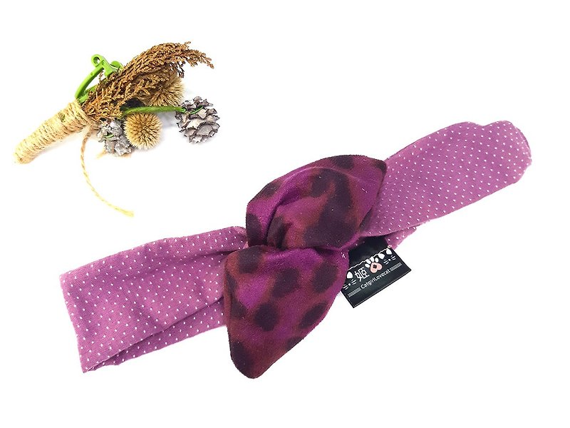Minions dress cute-I want a leopard leopard series-three-dimensional bow headband (purple wind leopard) - Hair Accessories - Cotton & Hemp Purple