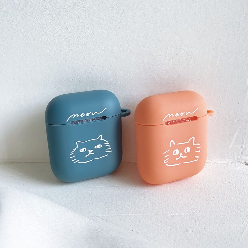 Maomao meow-meow AirPods 1/2 headphone protective cover - หูฟัง - พลาสติก สึชมพู