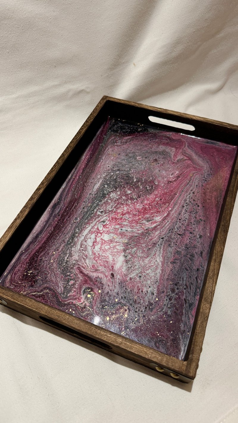 Resin art tray-Ziye - ถาดเสิร์ฟ - เรซิน สีม่วง