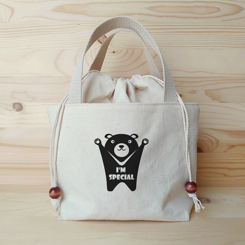 Beam Mouth Bag_Taiwan's Unique Animals Collection - Handbags & Totes - Cotton & Hemp White