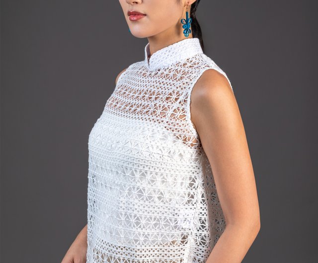 ANAYI、レース装飾 ベージュ ノースリーブトップス ANAYI、レース装飾