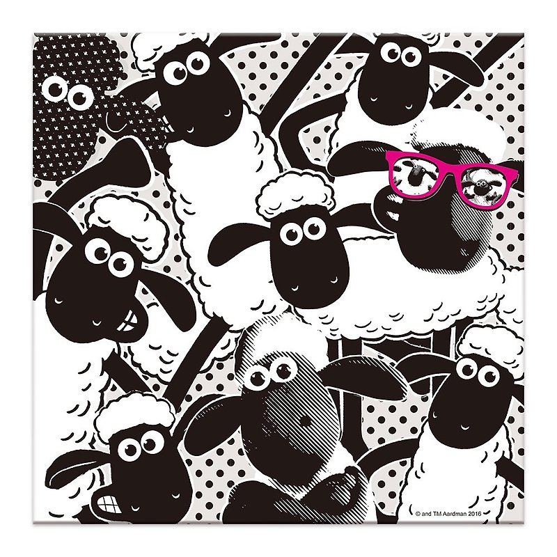 Shaun The Sheep - Frameless (50 * 50cm / 60 × 40cm) - ตกแต่งผนัง - ผ้าฝ้าย/ผ้าลินิน สีดำ