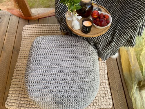 Rectangular outdoor ottoman pouf Handmade stuffed patio pouf - Shop  Rufiki-Masters Chairs & Sofas - Pinkoi