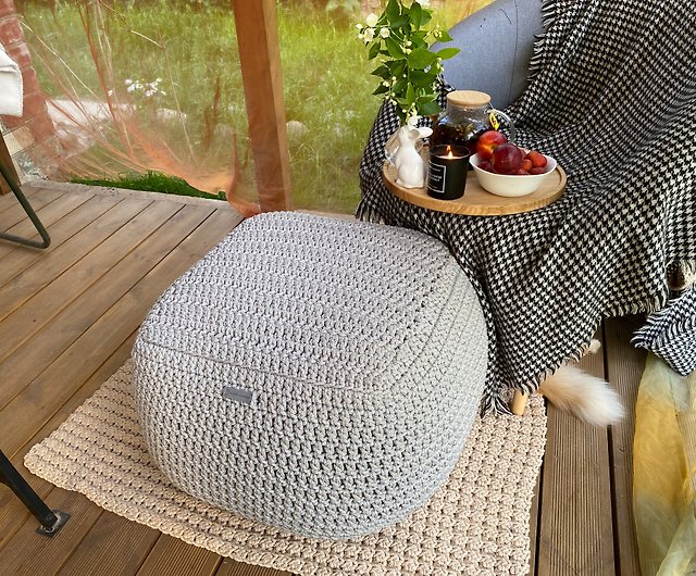 Stylish outdoor ottoman pouf Handmade stuffed patio pouf - Shop  Rufiki-Masters Chairs & Sofas - Pinkoi