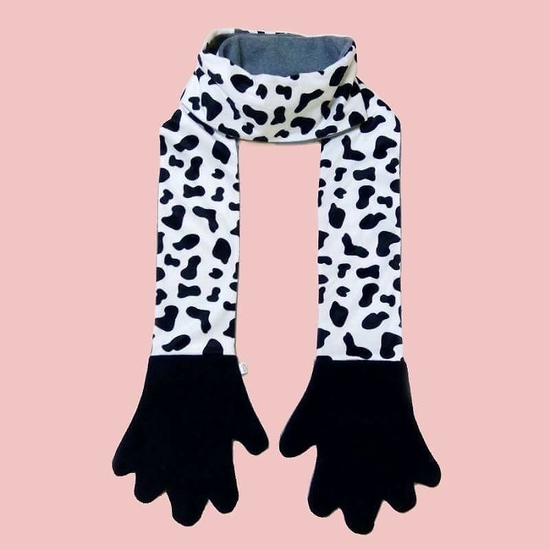 Mr.WEN  Gloves scarf – Cow - Knit Scarves & Wraps - Other Materials Silver