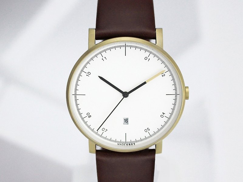 Gold MG001 Watch | Leather Band - นาฬิกาผู้หญิง - โลหะ สีทอง