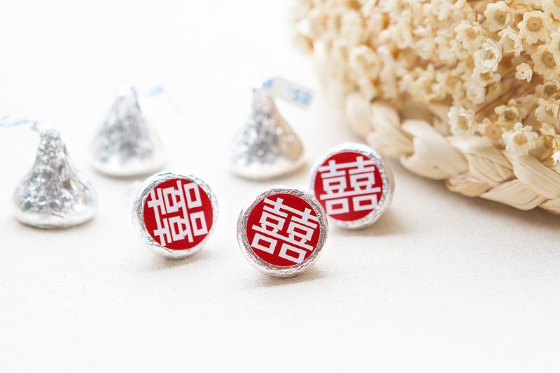紅色囍字水滴巧克力 KISSES婚禮喜糖 宴客必備 祝福 婚禮 糖果 - 巧克力 - 新鮮食材 紅色