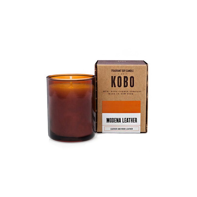 【KOBO】美國大豆精油蠟燭 - 蒙地拿皮革 (85g/可燃燒20hr) - 香氛蠟燭/燭台 - 蠟 咖啡色