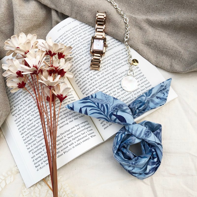 【絕版特惠】天色漸晚 / 淺藍 / 軟鐵絲 鐵絲 髮帶 髮箍 - 髮箍/髮帶 - 棉．麻 