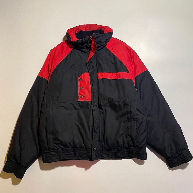 --Guangshi Vintage--Black and red patchwork down jacket - Men's Coats & Jackets - Other Materials Black