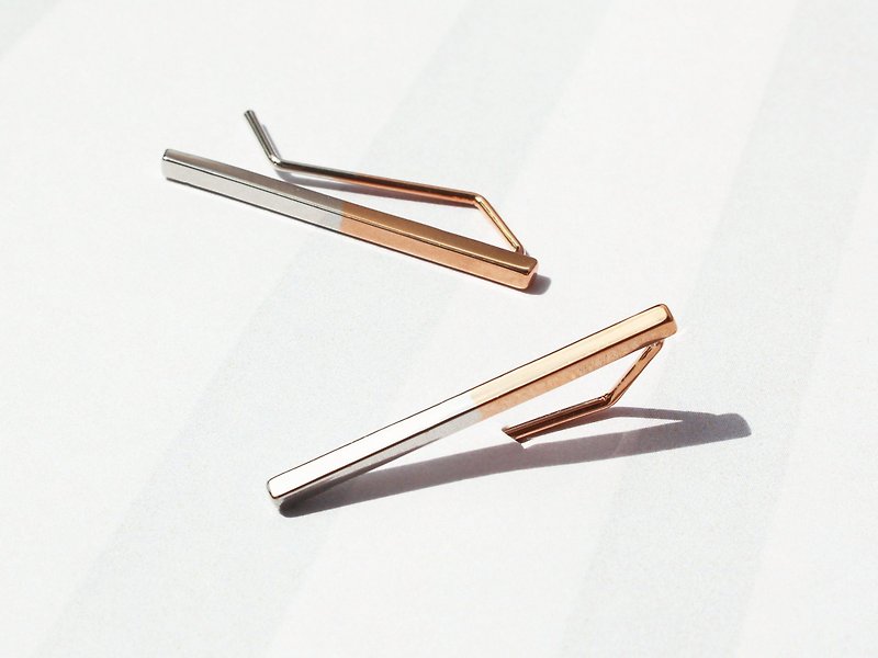 Minimal 50/50 Ear Cuffs | 18K Rose Gold x White Gold - Earrings & Clip-ons - Other Metals Gold