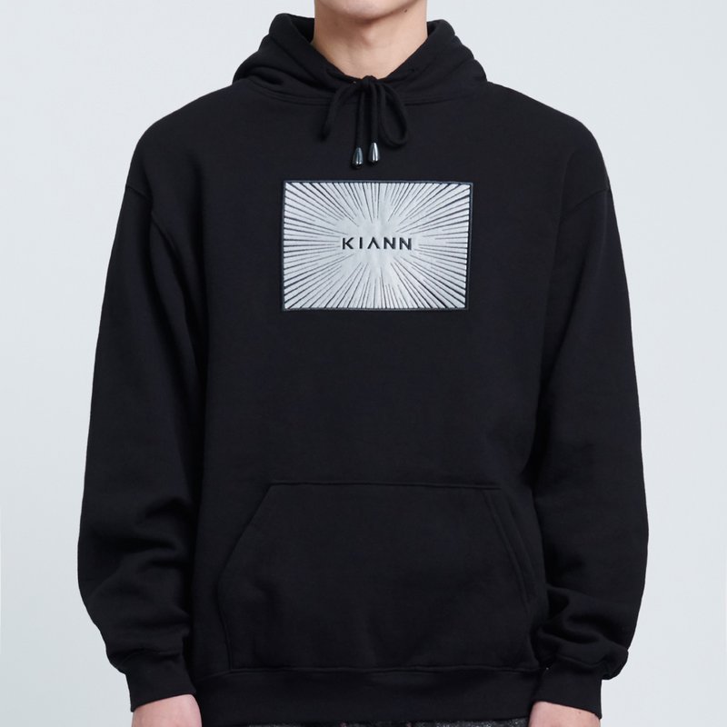 Energy Burst Reflective Box Logo Hoodie in Black - Unisex Hoodies & T-Shirts - Cotton & Hemp Black