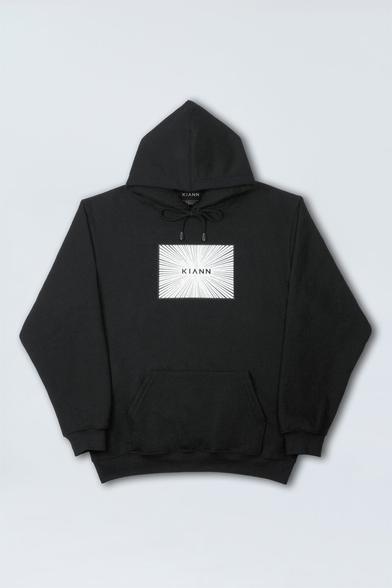 OFF- BOX logo reflective embroidered hoodie in black - Unisex Hoodies & T-Shirts - Cotton & Hemp Black