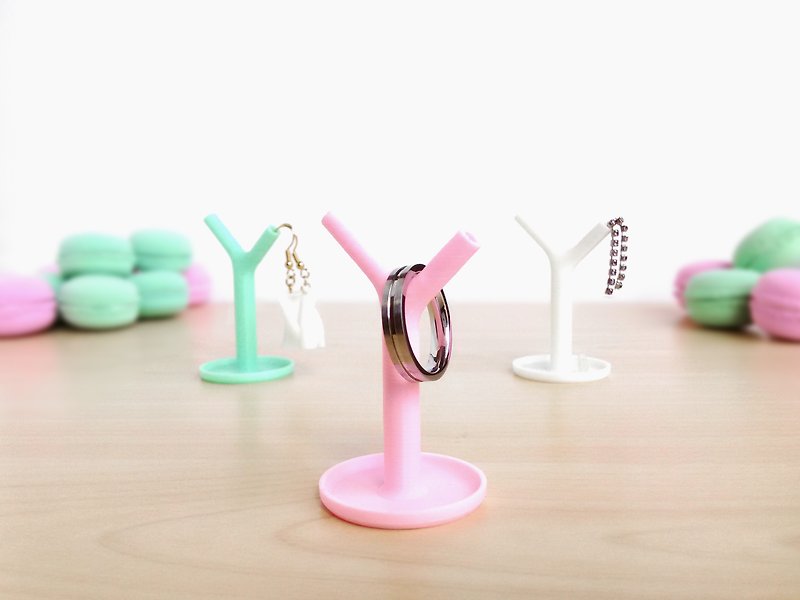 Unique mini tree jewelry fashion accessory stand, Kawaii mini tray, Home sweet home decor, 3D printed [same color 2 pieces, 1 set] Pastel pink - Other - Plastic Pink