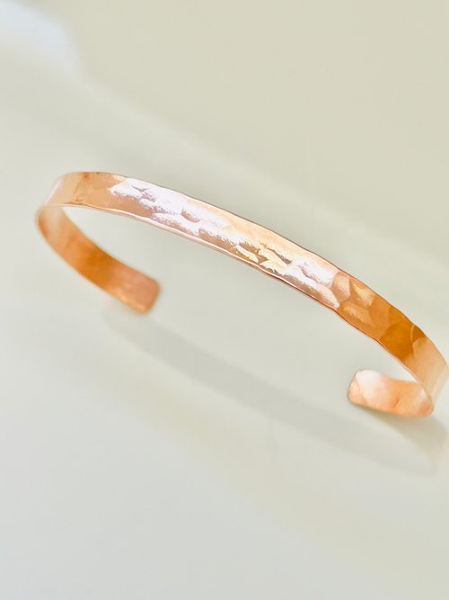 Copper bangle copper width0.5 hammer - Shop xilentthinker