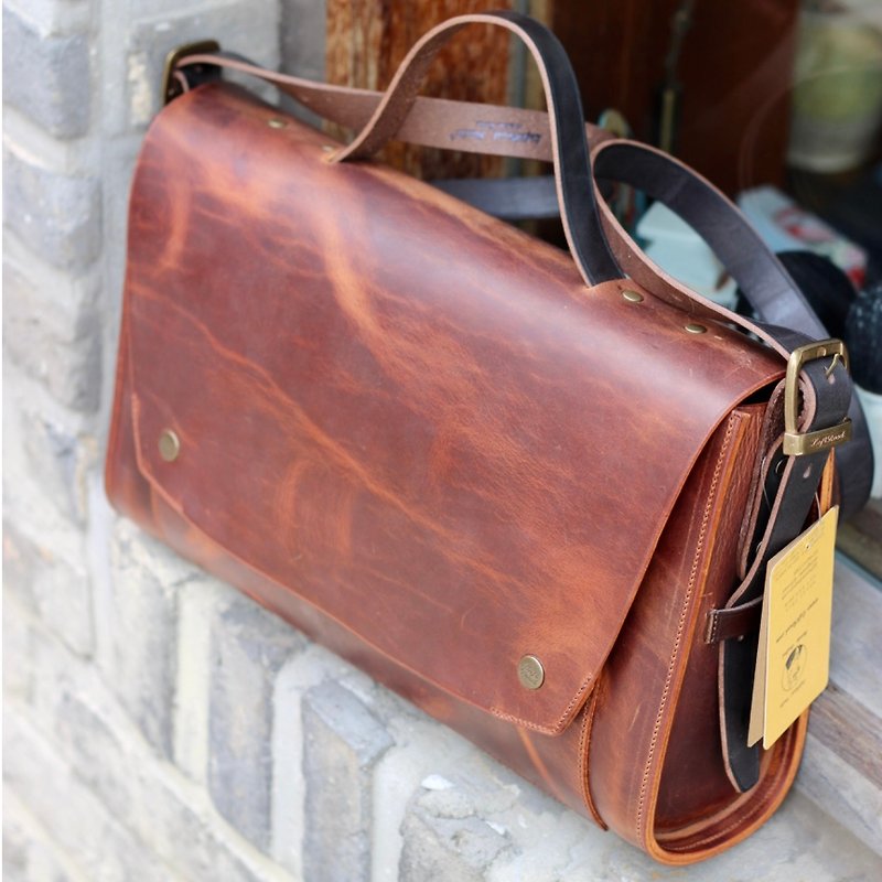 Leftroad Bag 21 - Wax brown - กระเป๋าแมสเซนเจอร์ - ทองแดงทองเหลือง สีนำ้ตาล