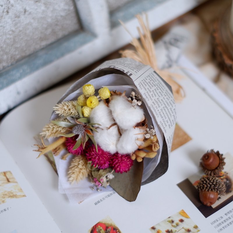 Unfinished | Cotton Dry Flower Bouquet Wedding Gifts Gift WEDDING Bridesmaid Dresses Home Furnishing Decorations Small Objects Healing Valentine's Day Gifts In Stock - ของวางตกแต่ง - พืช/ดอกไม้ หลากหลายสี