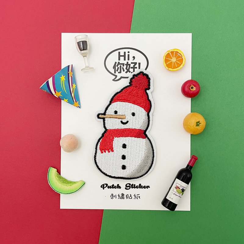 Embroidery Sticker - Snowman - Stickers - Thread White