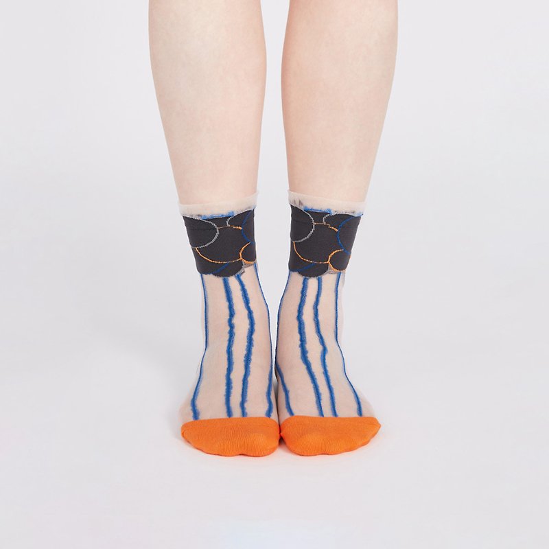 Acetabularia major 1:1 socks - ถุงเท้า - วัสดุอื่นๆ สีน้ำเงิน