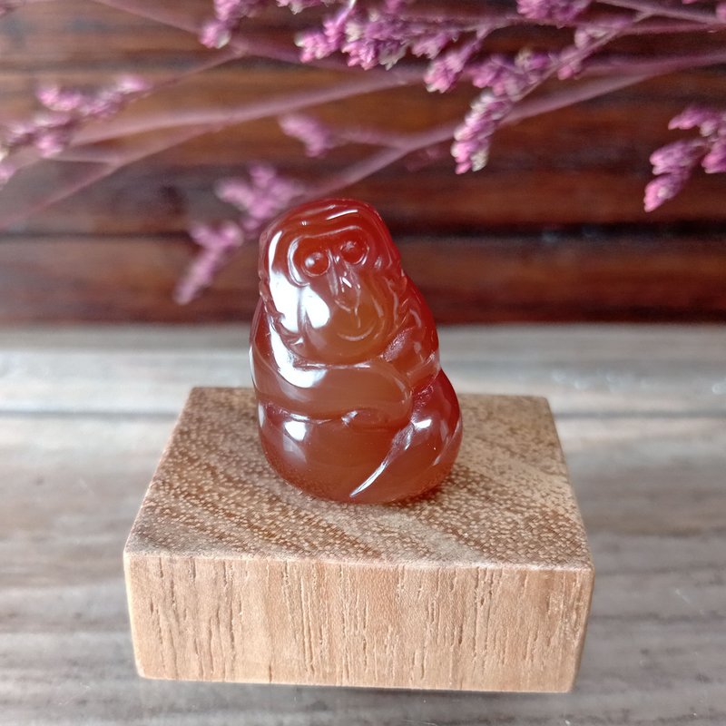 小雕件 小品動物-猴 紅玉髓 - 擺飾/家飾品 - 玉石 紅色
