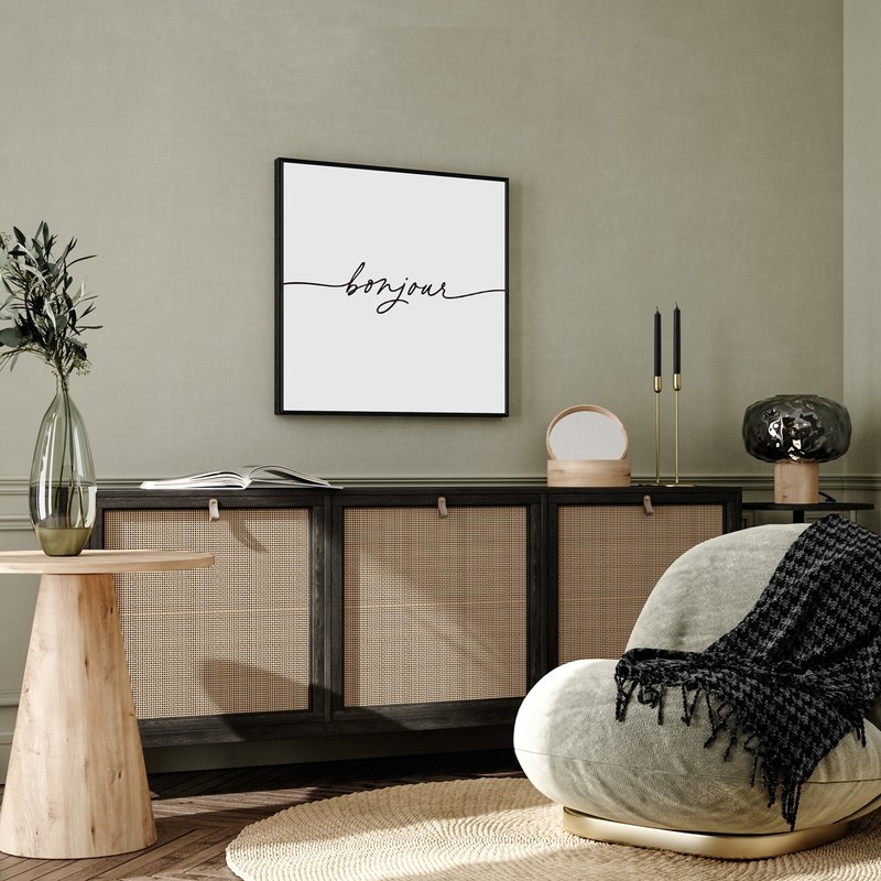 Bonjour - 法式早安字母掛畫/文字/辦公室擺飾/居家佈置/拍照道具 - 海報/掛畫/掛布 - 棉．麻 多色