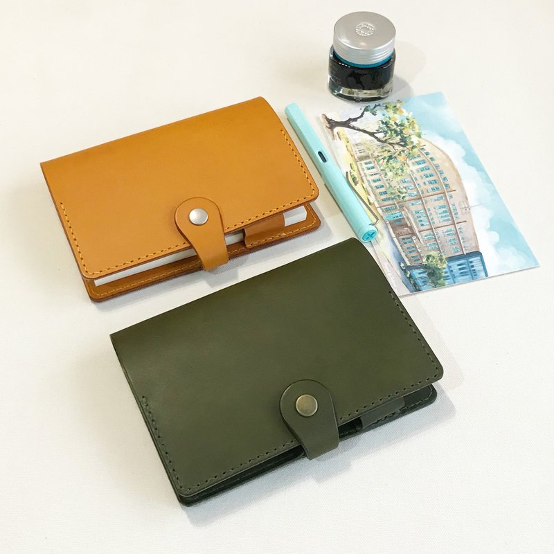 Accademia A6 Notebook Leather Book Cover/Handbook/-Sicilian Yellow/Cactus Green/Autumn Maroon - สมุดบันทึก/สมุดปฏิทิน - หนังแท้ สีเขียว