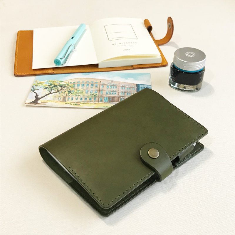 Accademia A6 皮革筆記本/書衣/手帳 -西西里黃/仙人掌綠 - 筆記本/手帳 - 真皮 綠色