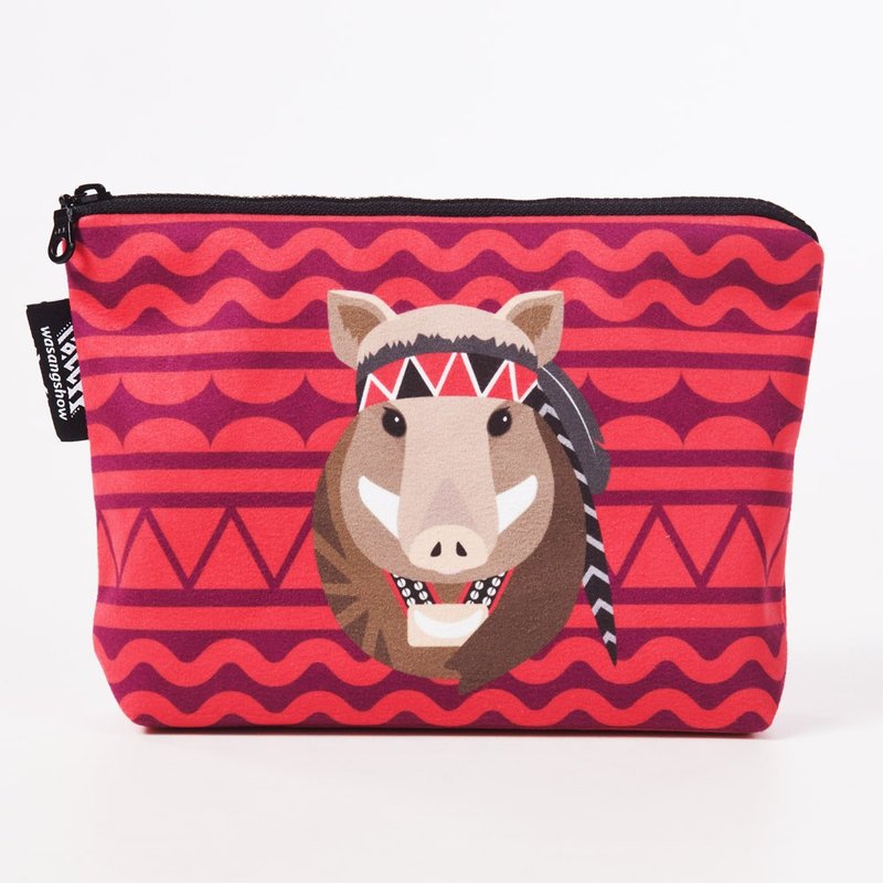 [Forest Animal Series] Q Version Mountain Boar Universal Storage Bag - Toiletry Bags & Pouches - Polyester Red