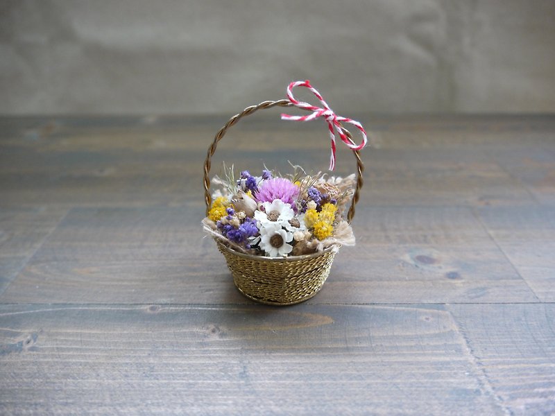 [] Little sense of gorgeous golden dried flower portable thin iron mesh table flowers - ตกแต่งต้นไม้ - พืช/ดอกไม้ สีทอง