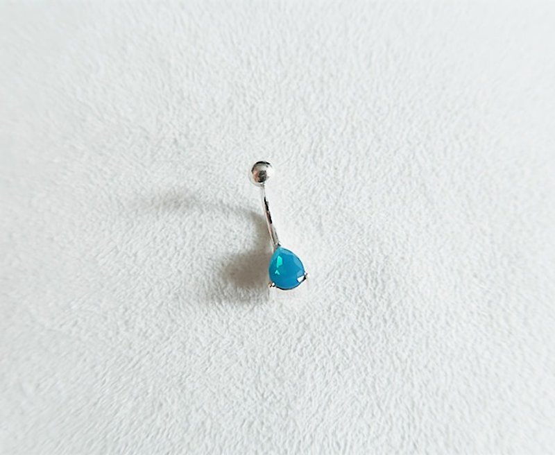 Water droplets Belly ring Turkey blue Sterling Silver - Other - Sterling Silver Blue