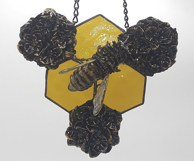 ステンドグラスミツバチの飾り、ハニカムポリマークレイドリーム