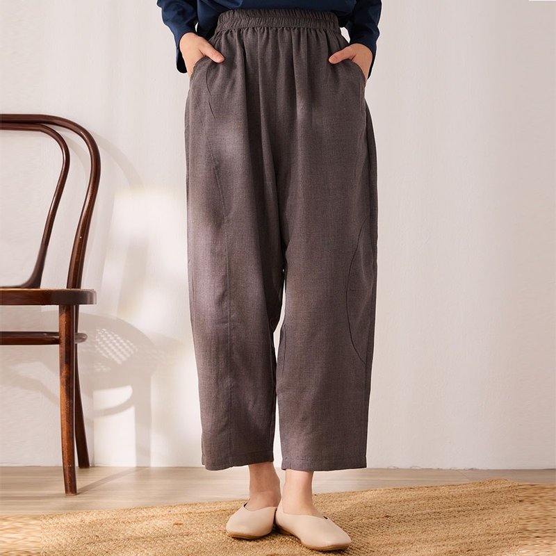 Curved cut design style Linen trousers - 2 colors in total - Loungewear & Sleepwear - Cotton & Hemp Multicolor