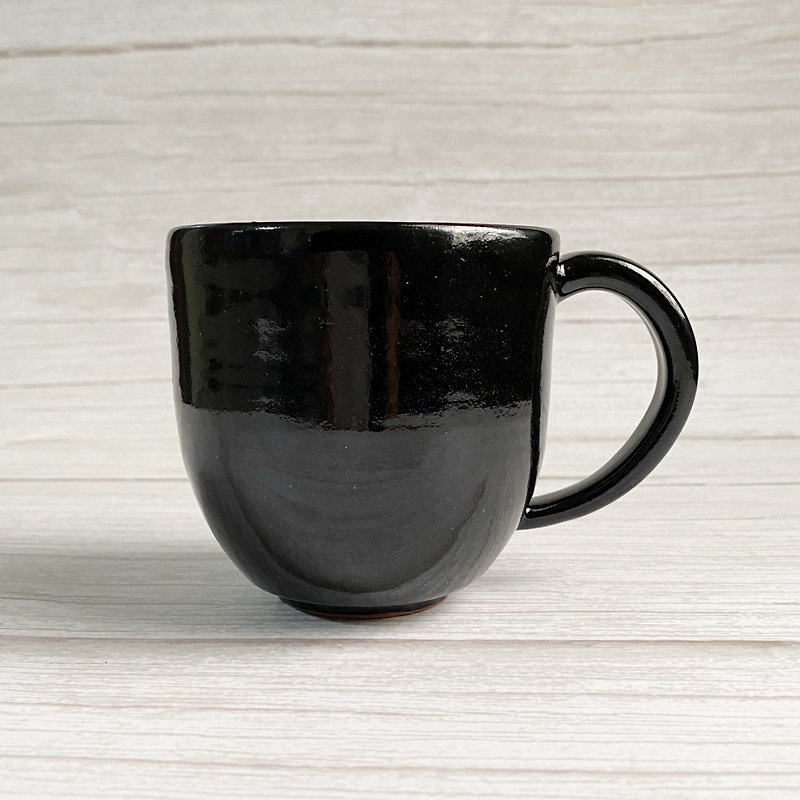 釉名x黑天目x手工茶杯-馬克杯/陶瓷/咖啡杯/陶器 - 咖啡杯 - 陶 黑色