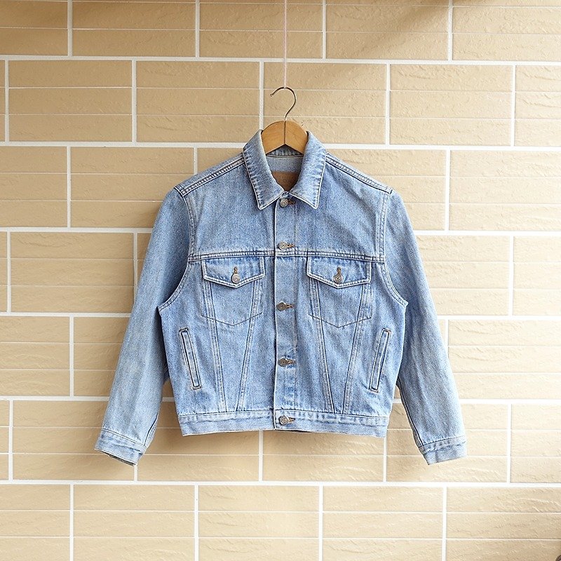 │Slow│ letter A- vintage denim jacket │vintage. Retro. Art. Whims. College wind. Street - Women's Casual & Functional Jackets - Other Materials Multicolor