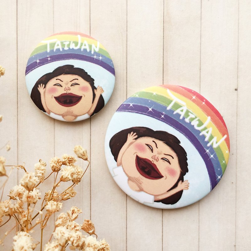 Rainbow Taiwan | Badge/Magnet - Badges & Pins - Other Materials Multicolor