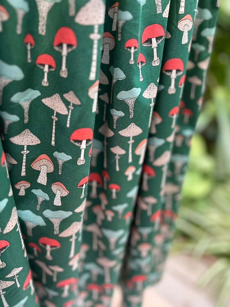 【Made to order】Mushroom Skirt / made in JAPAN / USA fabric / - กระโปรง - ผ้าฝ้าย/ผ้าลินิน สีเขียว
