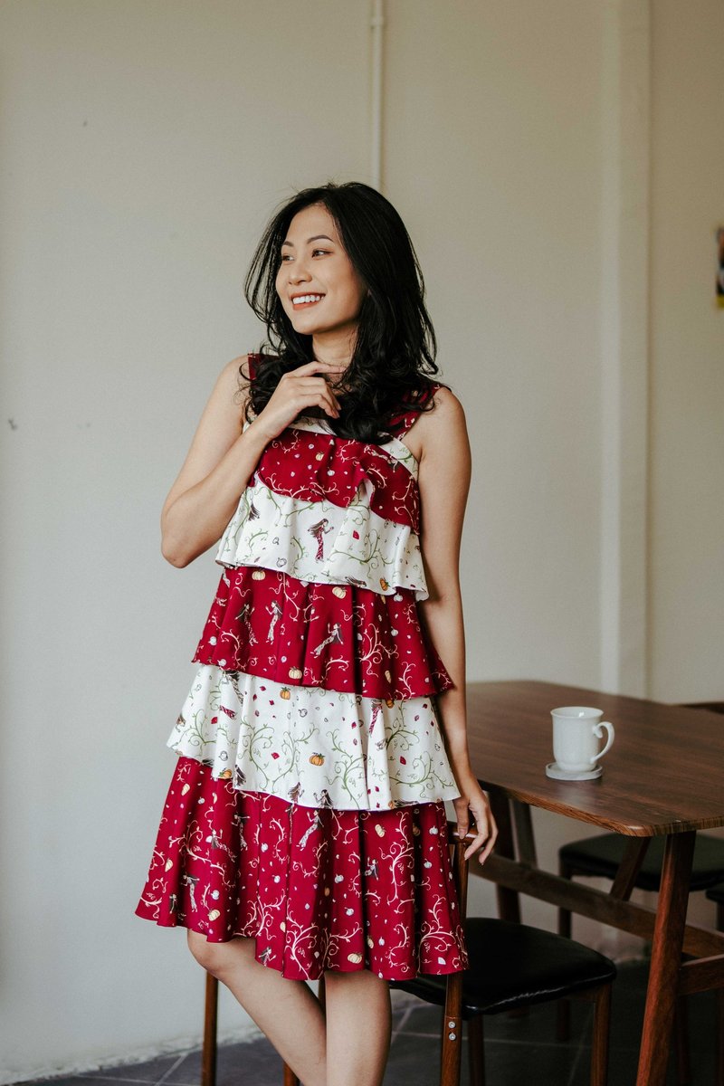 Bawang Merah Bawang Putih Dress - 洋裝/連身裙 - 棉．麻 紅色