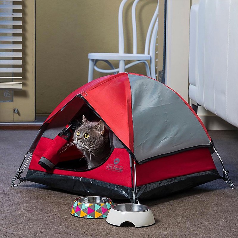 CatCamp Cat Camping Tent - Enthusiastic Red - Bedding & Cages - Plastic 