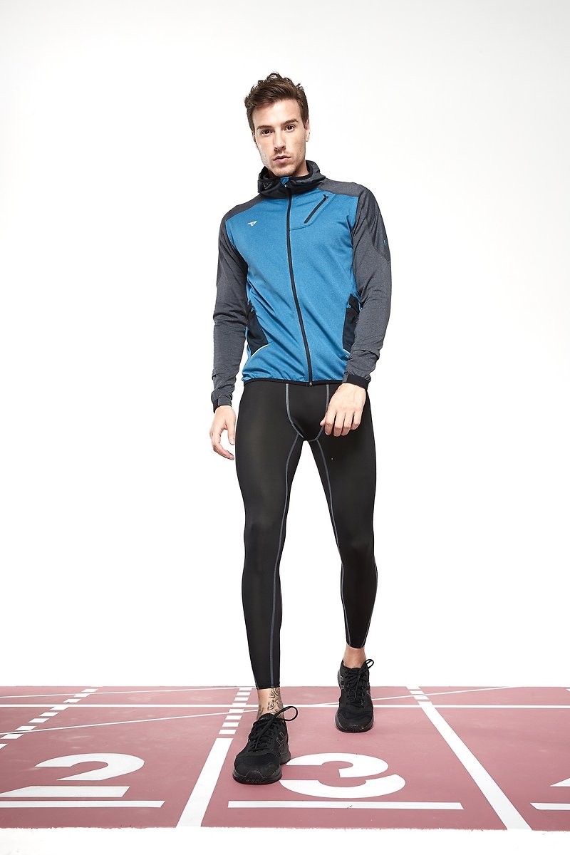 【SUPERACE】內刷毛保暖層跑步外套2.0版 / 男 / 灰藍 - 男夾克/外套 - 聚酯纖維 藍色