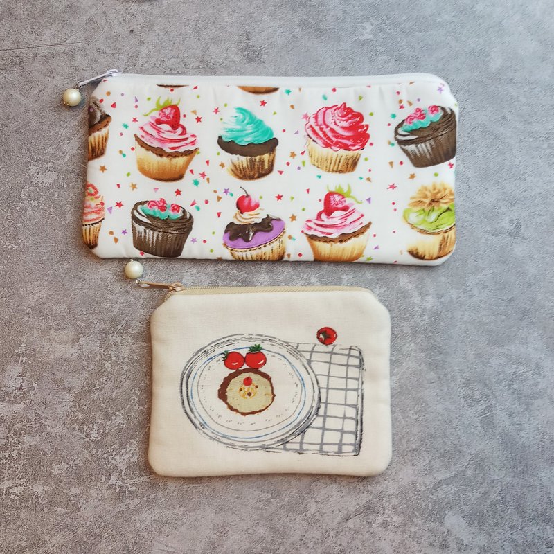 ジッパーバッグ、ルーズペーパーバッグ、ペンシルバッグ、コスメティックバッグ、ツーピース収納バッグ（PS-053） - ポーチ - コットン・麻 イエロー