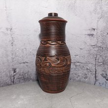 ヴィンテージ　水差し　陶器　大型 ヴィンテージ陶器1950年ピッチャー&フラワートレイ葡萄模様