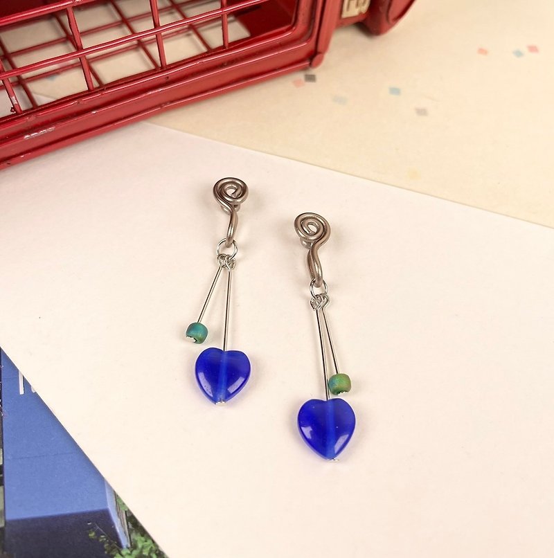 City Lovers Painless Clip-On/blue - Earrings & Clip-ons - Other Metals 