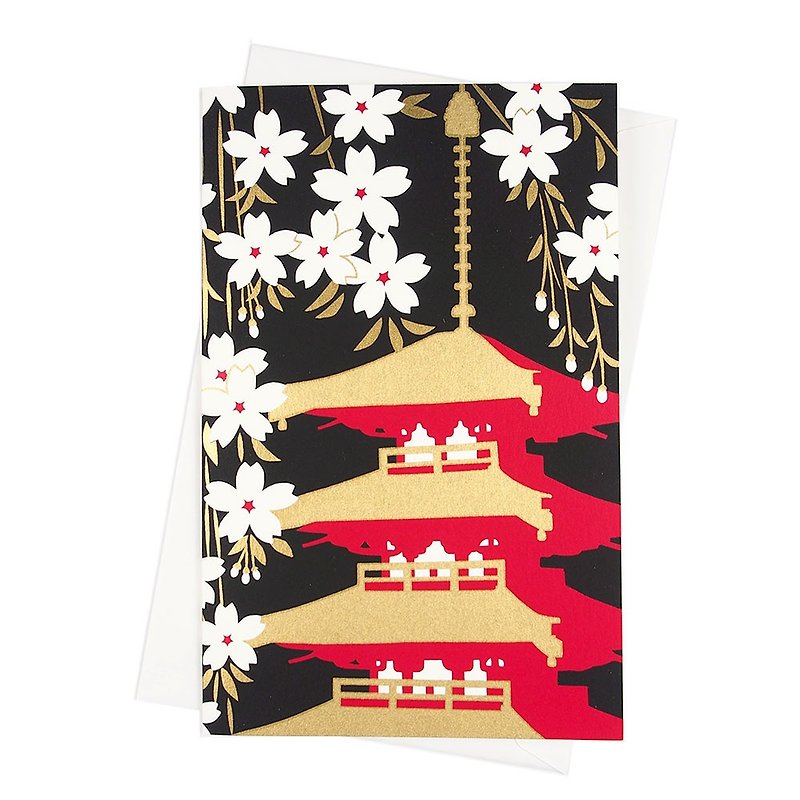 Bronzing Shrine Sakura Premium Japanese Paper [Hallmark-Card Classic Japanese Style / Multipurpose] - การ์ด/โปสการ์ด - กระดาษ หลากหลายสี