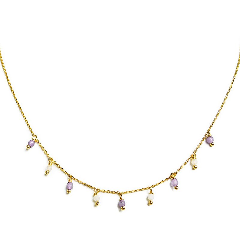 [Ficelle Fei Yarn Light Jewelry] Small Universe Prosperity-Birth-February-Amethyst-Necklace - สร้อยคอทรง Collar - เครื่องเพชรพลอย 