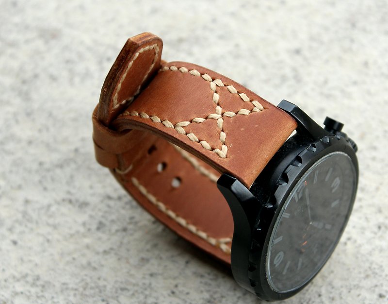 Real Leather Watch Band, Light brown Men&#x27;s Leather Watch Strap wristband band