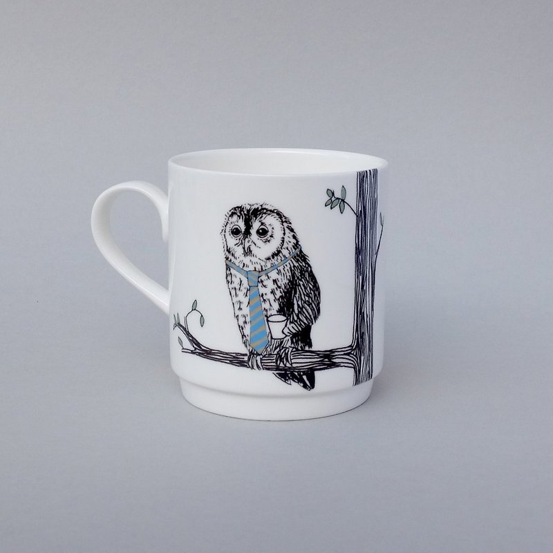 Stacking Owl Mug - Mugs - Porcelain White