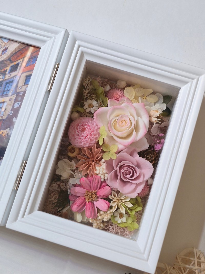 プリザーブドフラワーフォトフレーム お祝い・お正月ギフト 誕生日プレゼント 記念日の贈り物 バレンタインギフト - ドライフラワー・ブーケ - 寄せ植え・花 