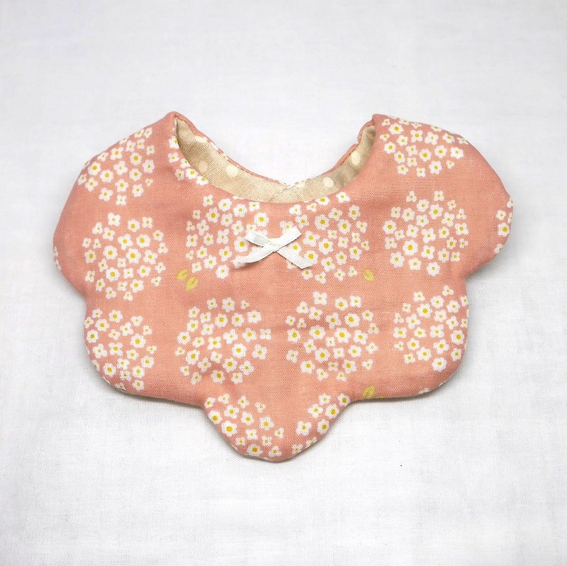 Japanese Handmade 8-layer-gauze Baby Bib /Bouquet of small flower - ผ้ากันเปื้อน - ผ้าฝ้าย/ผ้าลินิน สึชมพู