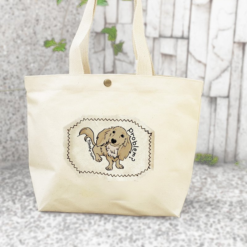 Sausage - Handmade Sewing No Dyed (Fabric) Canvas Bag Bag / Shoulder Bag (Bags / Eco Bags / Bags / Bags / B & B) - อื่นๆ - ผ้าฝ้าย/ผ้าลินิน ขาว